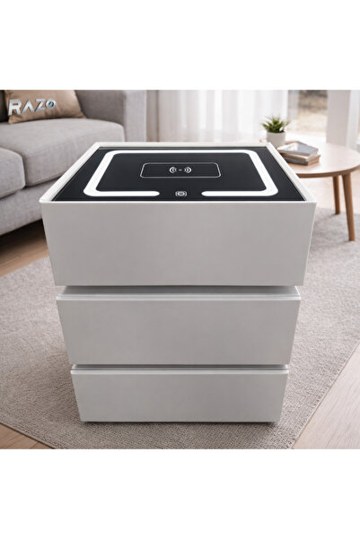 MODALITE Noptiera inteligenta, Multifunctionala cu LED, Incarcare wireless, B...