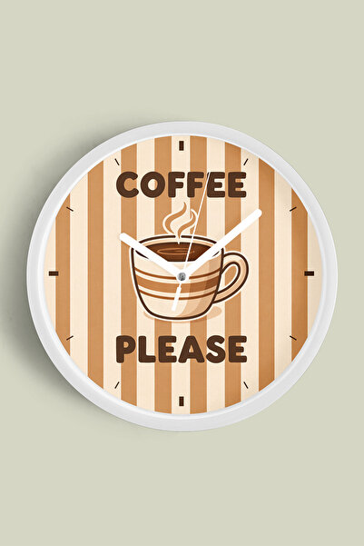 JHAAR Design modern cu litere - Ceas de perete pentru bucătărie „COFFEE PLEAS...