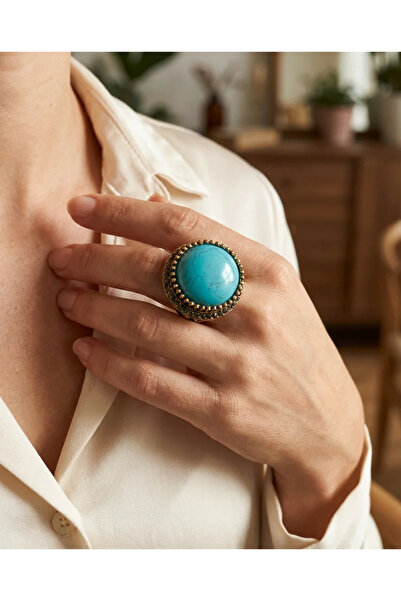 Dorvina Bronze Jewelry Authentic Turquoise Stone Round Cut Topaz Model Vintag...