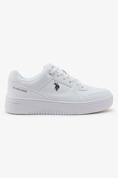 U.S. Polo Assn. Women's All-White Low-Top Sneakers - Classic Minimalist Desig...