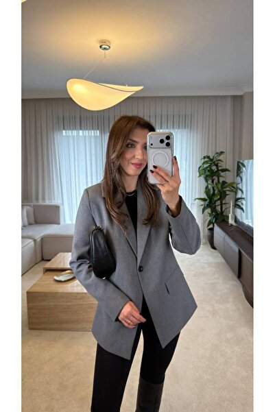 Rey Women's Single Button Blazer Jacket