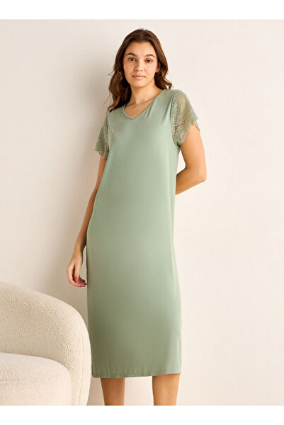 FAV Midi Night Dress Lace Sleeves