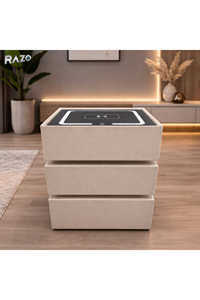 MODALITE Noptiera inteligenta, Multifunctionala cu LED, Incarcare wireless, B...