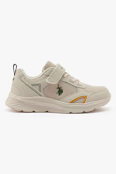 U.S. Polo Assn. Kids Beige Low-Top Casual Sneakers with Velcro Strap - Sleek ...