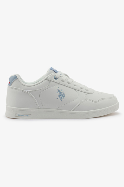U.S. Polo Assn. Women's All-White Low-Top Sneakers - Classic Minimalist Desig...