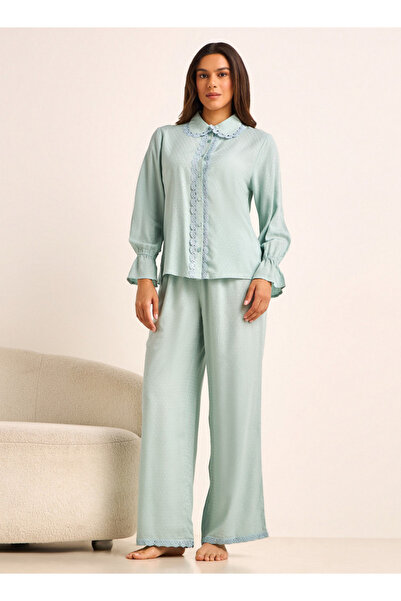 FAV طقم بيجاما قميص بأزرار وبنطال