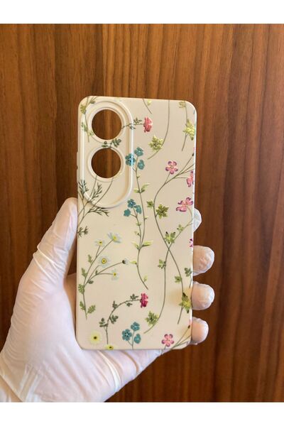 Newon Oppo A60 Vine Flower Printed Inside Velvet Silicone Phone Case
