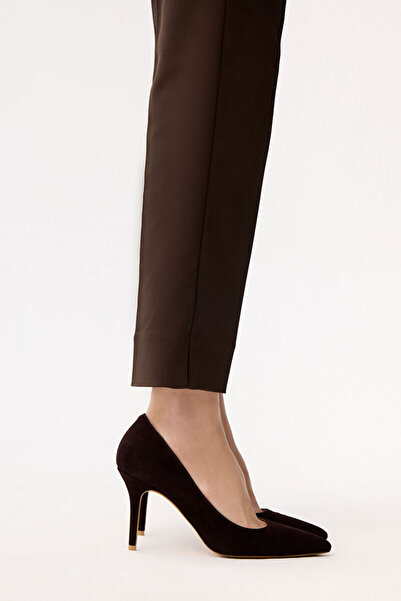 adL Süet Deri Topuklu Ayakkabı