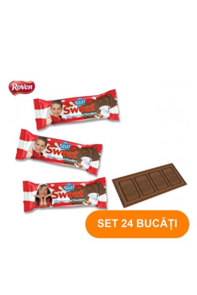 Chico SET 24 BUCĂȚI - Baton de ciocolată cu lapte Sweet Star, ambalat individ...
