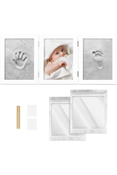 Navaris Photo frame kit with 2 cast impressions, Navaris, white, 22 x 17 x 2....