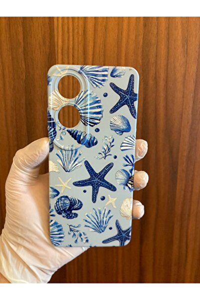 Newon غطاء هاتف OPPO A60 مطبوع عليه صورة صدفة البحر من السيليكون المخملي