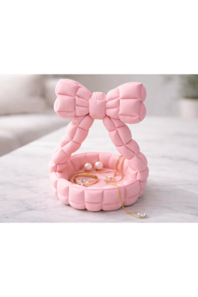 DU&ER Quilted Bow Detail Jewelry & Accessory Organizer Basket Tray