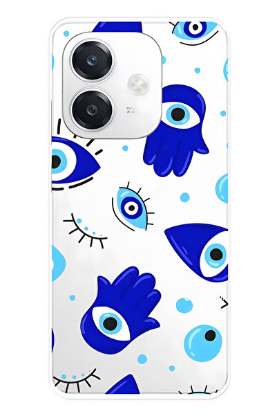 FLAMENKO حافظة هاتف هامسا هاند منقوش شفافة متوافقة مع هاتف أوبو A3