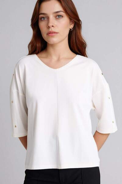 DeFacto Μακρυμάνικο μπλουζάκι Relax Fit με λαιμόκοψη V G2797AX26SP