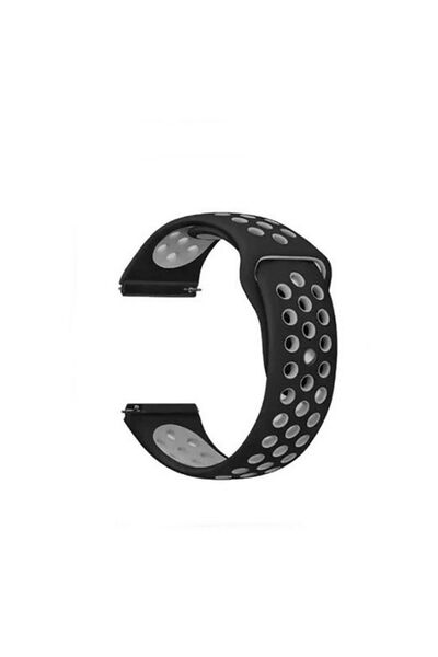 Gpack Vestel Akıllı Saat 2 Max Kordon Kayış Delikli Silikon 20/nkn Siyah - Gri