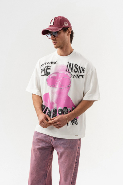 go gang own Μπλουζάκι Shadowz Taş Detailed Crew Neck oversized