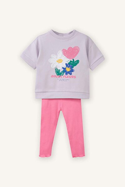 DeFacto T-Shirt and Leggings 2-Piece Set for Baby Girl H2659A526Sp