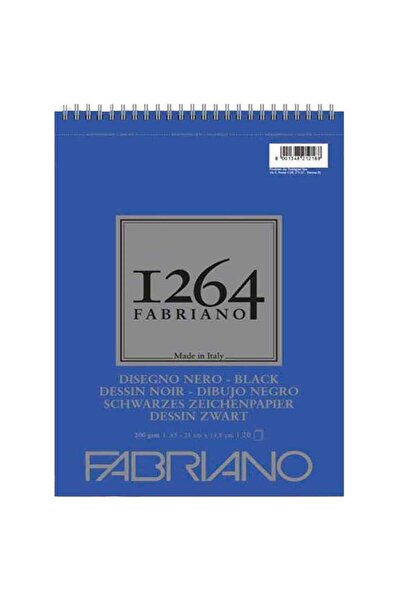 Fabriano 1264 Black Paper Spiral 200Gr A5 20 Sheets