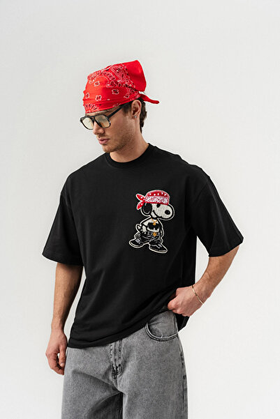 go gang own Snupi Patch Detailed Crew Neck Oversized T-Shirt