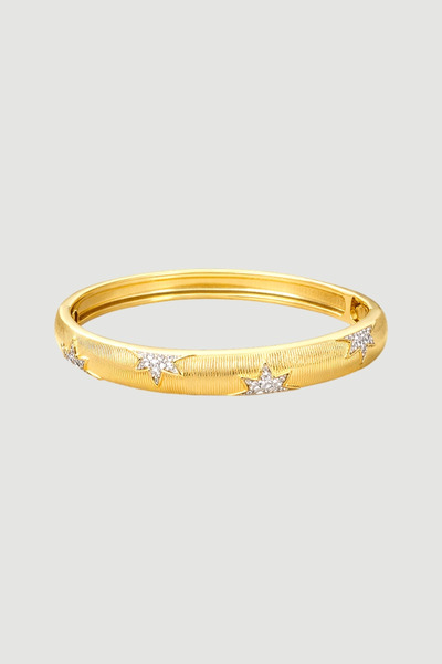 Gusto Yıldız Detaylı Kelepçe Bilezik - Gold