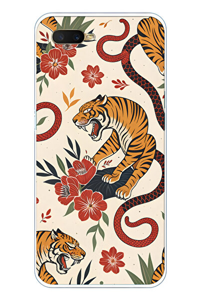 FLAMENKO حافظة هاتف شفافة متوافقة مع هاتف اوبو A5S / AX7 / A12 تايب تايجر اند...