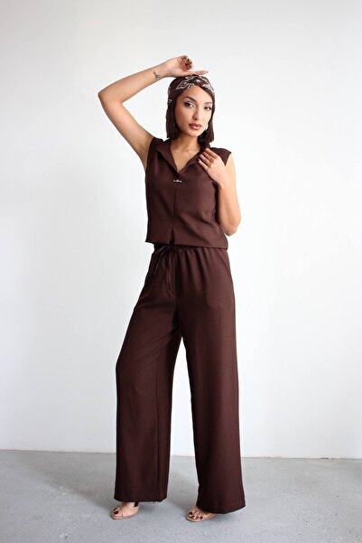 ÇEÇİM Women's Judge Collar Lace-Up Suit Zyn-58910