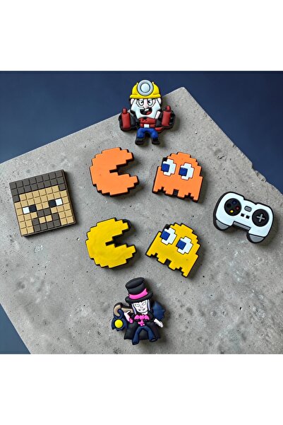 Buki'nin Atölyesi Terlik Süsü 8 li set Minecraft Brawl Stars Pekmen