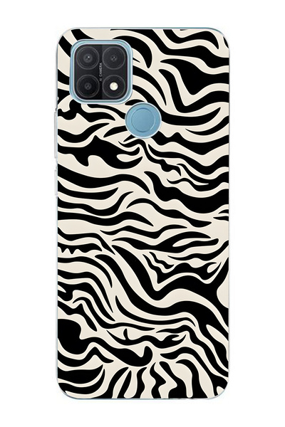 FLAMENKO حافظة هاتف زيرا منقوش شفافة متوافقة مع هاتف اوبو A15 / A15S