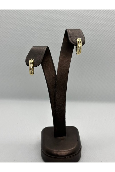 XUPING JEWELRY 14K KARARMAZ TAŞLI HALKA KÜPE