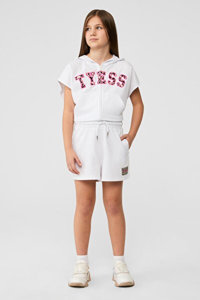 Tyess BG Store Kız Çocuk Beyaz Şort