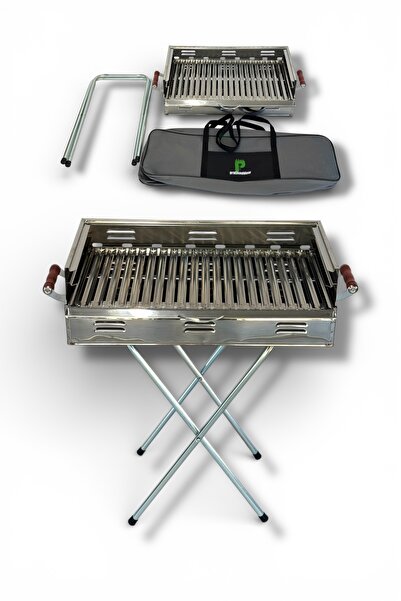pratikoutdoor Paslanmaz Çelikten Katlanır Ayaklı ve 3 Kademeli Mangal 60x35x7...