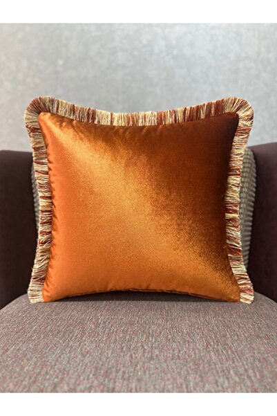 Fabricland Ексклузивна вносна калъфка за възглавница с ресни в цвят атлас ора...