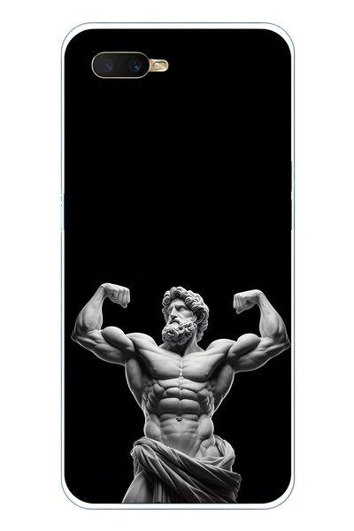 FLAMENKO حافظة هاتف شفافة متوافقة مع هاتف اوبو A5S / AX7 / A12 بتصميم تمثال ق...