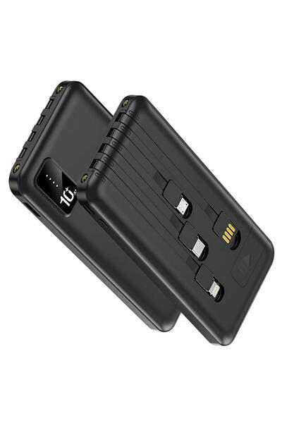 POWERWAY TX109 10.000mAh Kablolu Dijital Göstergeli Fenerli Powerbank Dahili ...