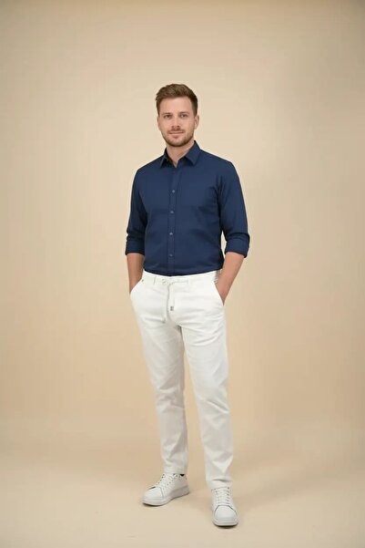 Hersley New Season Herringbone Men's Linen Trousers