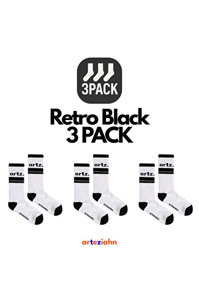 Arteziahn Retro Off-Black 3Pack - Black - White 3-Piece Unisex Sports & Lifes...