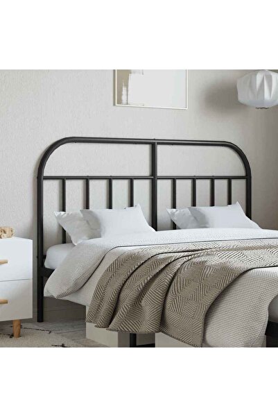 Concept Tăblie de pat metalică, negru, 140 cm