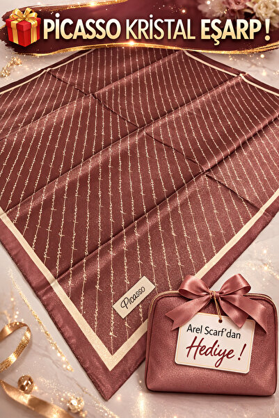 Picasso Silk Look Crystal Scarf – Twill Stylish Design 90X90