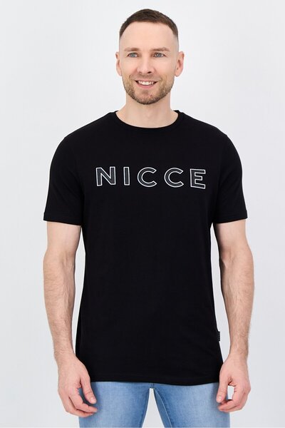 Nicce Men Crew Neck Brand Logo Short Sleeve T-Shirt, Black