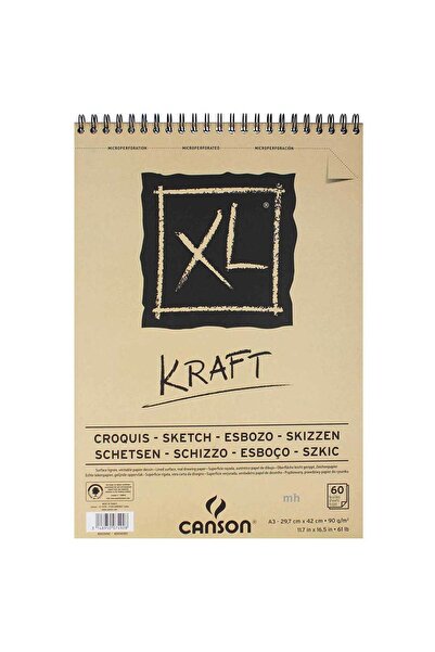 Canson XL Kraft Sketch Spiral Pad 90Gr A3(29,7X42Cm)60 Sheets