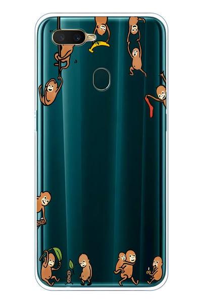 FLAMENKO حافظة هاتف شفافة متوافقة مع هاتف اوبو A5S / AX7 / A12 مونيز منقوش