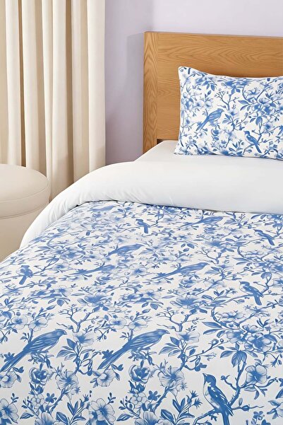 Rivaİstanbul Set de lenjerie de pat Nova Blue pentru o persoană din bumbac