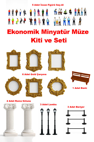 Friday Home 5 İnsan Figürlü - Minyatür Müze ve Teraryum için Ekonomik Paket S...