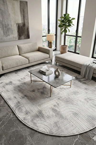 tropikal home Modern Oval Halı Bambu Dokulu Kaymaz Taban Yumuşak Salon Yatak ...