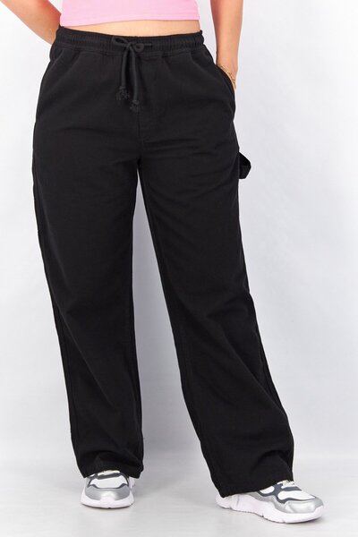 Don't Call Me Jennyfer Women Regular Fit Solid Drawstring Pants, Black