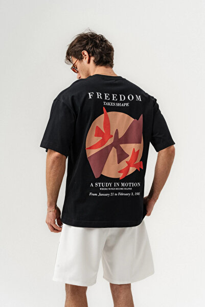 go gang own Μπλουζάκι Freedom Sırt Tasarım Detailed Crew Neck oversized