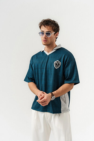 go gang own Cantona 7 Patch Detailed Polo Collar T-Shirt