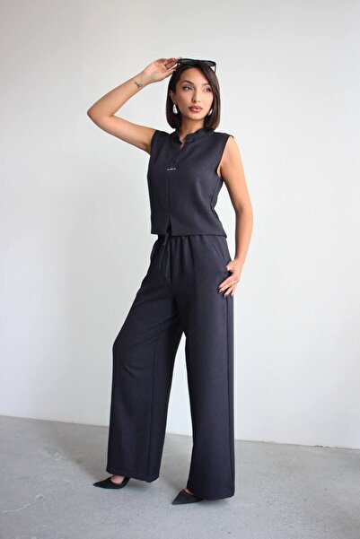 ÇEÇİM Women's Judge Collar Lace-Up Suit Zyn-58910