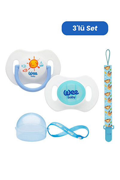 Wee Baby 2'li Gece Gündüz Emzik No:1 MAVİ (Kutu ve Band Seti)