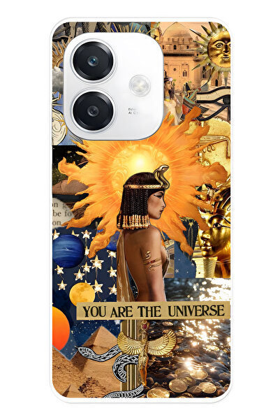 FLAMENKO حافظة هاتف شفافة متوافقة مع هاتف أوبو A3 كليوباترا منقوش